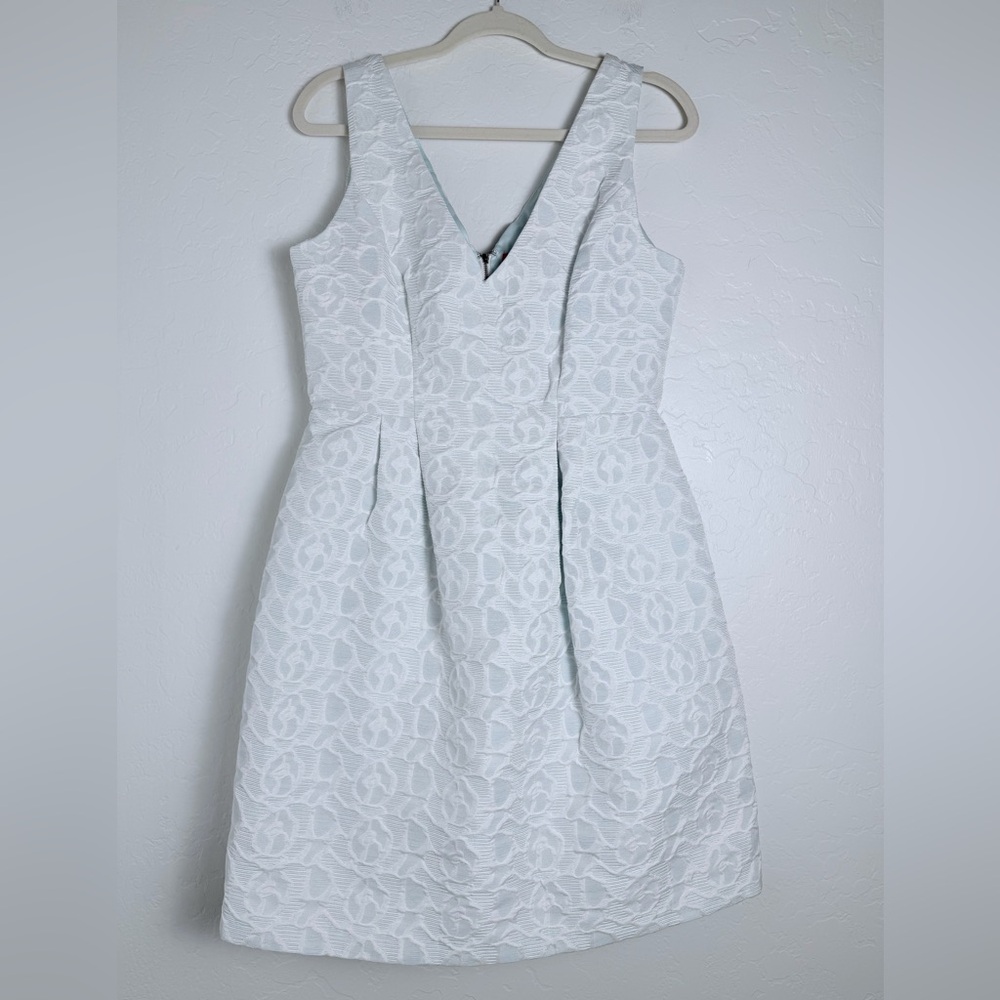 Betsey Johnson Formal Dress Womens Sz 10 Aqua/White Fit&Flare Cocktail prom